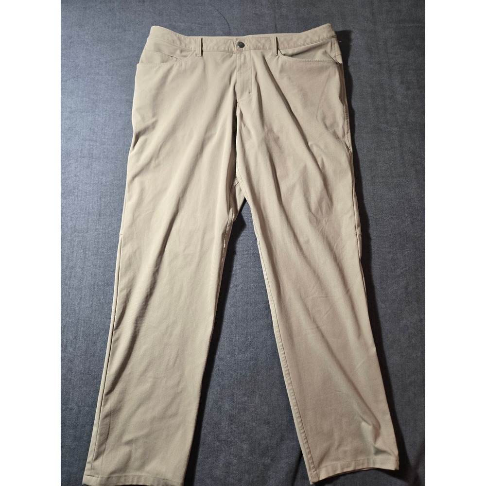 Lululemon ABC Pants Men's 36x32 Beige Tan 5 Pocket Stretch Straight Leg Casual